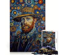 Rompecabezas Original de 1000 Piezas con Retrato de Van Gogh para Adolescentes Ideal para estimular la Memoria, Reducir el estrés y Crear un Rompecabezas de Corte Suave Regalo artístico (38x52cm)