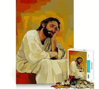 Rompecabezas Original de 1000 Piezas Jesús en Pensamientos para Adolescentes Juego Mental Juguete para el hogar Corte preciso (38x52cm)