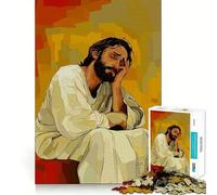 Rompecabezas Original de 1000 Piezas Jesús en Sus Pensamientos para Adolescentes Juguete Que estimula la lógica y Alivia la tensión Borde de Calidad Artículo de Santa Claus (38x26cm)