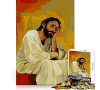 Rompecabezas Original de 1000 Piezas Jesús en Sus Pensamientos para Adolescentes Juguete Que estimula la lógica y Alivia la tensión Borde de Calidad Artículo de Santa Claus (38x26cm)