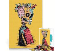 Rompecabezas Original de Arte Abstracto de Calavera Cyberpunk para Adolescentes, 1000 Piezas, Juguete de lógica Fuerte, Tranquilo, calmado, Borde Claro, Regalo Elegante (50x75cm)