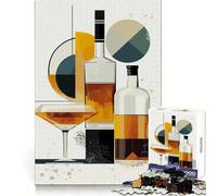 Rompecabezas Original de póster de Whisky y cócteles para Adolescentes, 1000 Piezas, Juego Inteligente, Tiempo en Familia, patrón de ensamblaje, selección de Deseos de Papá Noel (38x26cm)