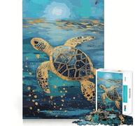 Rompecabezas Original de Tortuga Marina Dorada de 1000 Piezas para Adultos Regalos Divertidos y de Ocio Precioso obsequio (50x75cm)