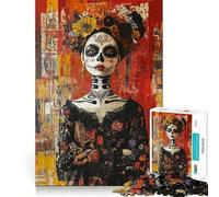 Rompecabezas Original del Día de Muertos de 1000 Piezas para Adolescentes Juguete Educativo para Toda la Familia Corte de Calidad Regalo Elegante (38x52cm)