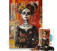 Rompecabezas Original del Día de Muertos para Adolescentes, 1000 Piezas, Juguete Intelectual, Escape Tranquilo, Corte de Calidad, Regalo de Temporada (50x75cm)