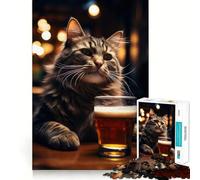 Rompecabezas Original del Gato cervecero para Adolescentes, 1000 Piezas, Mejora la Memoria, diversión Tranquila, Bordes precisos, Regalo artístico 50x75cm
