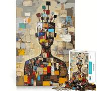Rompecabezas Original Hombre prendido a los Pensamientos para Adultos, 1000 Piezas, Juguete de lógica Fina, Informal, Relajante, con Bordes limpios, Pieza de Arte Fina (38x26cm)