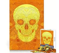 Rompecabezas Originales Estilo Calavera de Klimt para Adultos, 1000 Piezas, Juguete de lógica Resistente, Alivio de tensión, Borde Transparente, Regalo Premium (38x52cm)