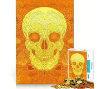 Rompecabezas Originales Estilo Calavera de Klimt para Adultos, 1000 Piezas, Juguete de lógica Resistente, Alivio de tensión, Borde Transparente, Regalo Premium (38x52cm)