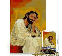 Rompecabezas Originales Jesús en Pensamientos para Adultos, 1000 Piezas Fortalece la Memoria, vínculo Familiar, Bordes limpios, Regalo de cumpleaños (50x75cm)