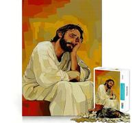 Rompecabezas Originales Jesús en Pensamientos para Adultos, 1000 Piezas Fortalece la Memoria, vínculo Familiar, Bordes limpios, Regalo de cumpleaños (50x75cm)