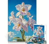 Rompecabezas Orquídea Blanca Floreciente 1000 Piezas para Adolescentes Entretenimiento y Diversión Bloqueo Sólido Regalo Festivo (38X26CM)