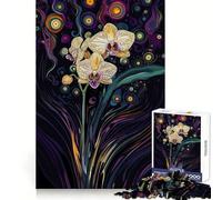 Rompecabezas Orquídea en Luces Brillantes, 1000 Piezas para Adultos, Juguete para Fortalecer el Cerebro, para el hogar, para el Ocio, con Bordes Ajustados, Regalo de Papá Noel (38x52cm)
