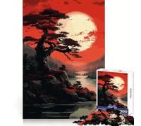 Rompecabezas Oscuros del Árbol de la Luna Roja para Adultos, 1000 Piezas, Grupo de Habilidad Mental, Joy Quality Edge Art Collection Piece (50x75cm)