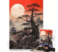 Rompecabezas Oscuros del Árbol de la Luna Roja para Adultos, 1000 Piezas, Mejora la Memoria, Divertido Montaje de imágenes, Arte Coleccionable (50x75cm)