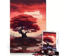 Rompecabezas Oscuros del Árbol de la Luna Roja para Adultos, 1000 Piezas, Mejora la Memoria, Divertido Montaje de imágenes, Arte Coleccionable (50x75cm)