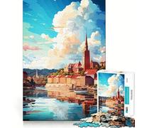 Rompecabezas Oslo para Adolescentes 1000 Piezas Divertido Juego de Memoria Superficie Lisa sin Rebabas Regalo de cumpleaños Juguete para ejercitar la Mente (38x26cm)