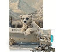 Rompecabezas Oso Polar en una Bañera para Adultos 1000 Piezas Lógica Clara Juguete Tiempo Libre Corte Perfecto Regalo Creativo (50x75cm)