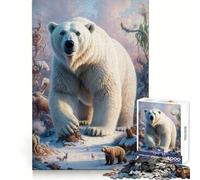 Rompecabezas Oso Polar Rey de Hielo de 1000 Piezas para Adolescentes, Juguete de lógica Mental, Escape Tranquilo, Arte de Bordes Finos, Coleccionable (38x52cm)