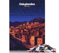 Rompecabezas Oukaimeden Marruecos Noche, imágenes Personalizables, cartón 100% Reciclado, para Adultos, único, 1000 Piezas (38 x 26 cm)
