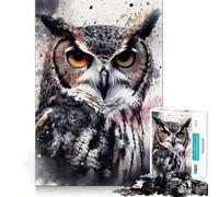 Rompecabezas Owl Beauty de 1000 Piezas con Tinta Negra para Adultos Regalos Divertidos y de Calidad (38x26cm)