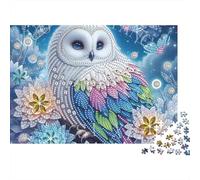 Rompecabezas Owl Diamond Art de 1000 Piezas, Mosaico Colorido, Retrato de búho, para Adultos de 12 años en adelante, Juego Educativo, Hermosa decoración, difícil, desafiante,52x38cm,IF