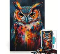 Rompecabezas Owl Magic de 1000 Piezas para Adultos Mejora la Memoria Divertido Bordes precisos Regalo de Temporada (38x26cm)