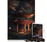 Rompecabezas Pagoda de Noche de 1000 Piezas para Adultos, Juguete para ejercitar la Mente, Tiempo Libre, diseño nítido, Regalo increíble (38x52cm)