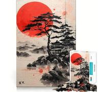 Rompecabezas Pagoda del Sol Rojo para Adolescentes, 1000 Piezas, Juguete para desarrollar la Mente, diseño de Ocio Suave, Regalo Premium (50x75cm)