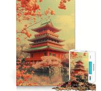 Rompecabezas Pagoda en Flor de 1000 Piezas para Adolescentes Juguete de lógica y suavidad para Relajarse Corte preciso Regalo Ideal (38x26cm)