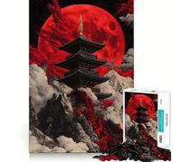 Rompecabezas Pagoda Luna Roja para Adolescentes, 1000 Piezas, Lógica Clara, Juguete, Lento, Disfruta, Corte, Sorpresa de Cumpleaños (50x75cm)