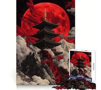 Rompecabezas Pagoda Luna Roja para Adolescentes, 1000 Piezas, Lógica Clara, Juguete, Lento, Disfruta, Corte, Sorpresa de Cumpleaños (50x75cm)