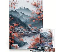 Rompecabezas Paisaje de Cerezos en Flor de 1000 Piezas para Adultos Piensa estratégicamente Ocio y Placer Ajuste preciso Regalo Ideal (38x52cm)