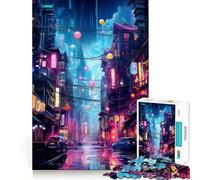 Rompecabezas Paisaje de Ciudad Nocturna de 1000 Piezas para Adolescentes Juguete para Ejercitar la Mente Tiempo en Familia Arte Montaje Regalo Creativo (50x75cm)