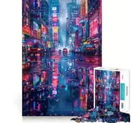 Rompecabezas Paisaje de Ciudad Nocturna para Adultos 1000 Piezas Juguete Inteligente para Jugar en Interiores Corte Limpio (50x75cm)