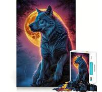 Rompecabezas Paisaje de Lobo y Hombre Lobo 1000 Piezas Juego Que estimula el Cerebro Sin Espacio Ajuste Entretenimiento Acogedor para Interiores para Todos (38x26cm)