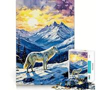 Rompecabezas Paisaje de Lobo y Luna de 1000 Piezas Juego cognitivo Divertido con Estructura de Encaje preciso Actividad para Fortalecer los Lazos Familiares (50x75cm)