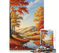 Rompecabezas Paisaje de Río Otoñal 1000 Piezas para Adultos Ejercicio Mental Agradable Compromiso Snug Lock Cálido (38X26CM)