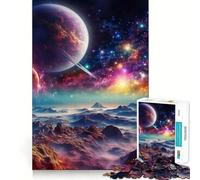 Rompecabezas Paisaje de Saturno de 1000 Piezas para Adolescentes Refuerza la Memoria, Calma y relajación Bordes de Calidad (38x26cm)