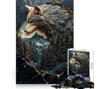 Rompecabezas Paisaje de Wolf Mountain para Adultos, 1000 Piezas, Creativo, Pensamiento, Alivio del estrés, Divertido, Bordes precisos, (38x26cm)