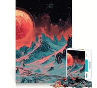 Rompecabezas Paisaje del Planeta Rojo para Adolescentes 1000 Piezas Mejora la Memoria Alivio de la Tensión Bordes Precisos Pieza de Bellas Artes (38x26cm)