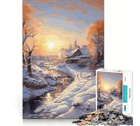 Rompecabezas Paisaje Invernal de 1000 Piezas para Adolescentes Estimula la Mente Diversión Ajuste Espacios Ocio cautivador para Disfrutar en casa (38x52cm)