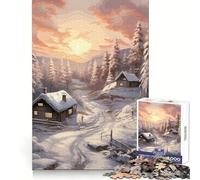 Rompecabezas Paisaje Invernal para Adultos 1000 Piezas Creativo Pensamiento Alivia el Estrés Divertido Bordes Precisos Regalo Navideño (38x26cm)
