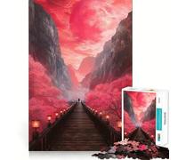 Rompecabezas Paisaje Luna Roja de 1000 Piezas para Adultos Regalo Ideal para quienes Buscan un desafío Mental Juguete fácil de Usar Corte preciso (38x26cm)