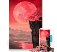 Rompecabezas Paisaje Luna Roja para Adultos, 1000 Piezas, Diseño para Mejorar la Memoria, Aliviar el Estrés, Regalo Memorable (50x75cm)
