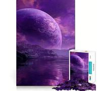 Rompecabezas Paisaje Planeta Púrpura para Adolescentes 1000 Piezas Juguete de Habilidades Juego Relajante Corte Exacto Regalo de Deseo de Papá Noel (38x26cm)