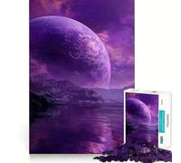 Rompecabezas Paisaje Planeta Púrpura para Adultos 1000 Piezas Juguete de Lógica Fina Relajante Casual Bordes Limpios Pieza de Bellas Artes (50x75cm)