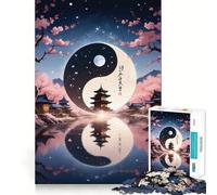 Rompecabezas Paisajes Yin y Yang 1000 Piezas Juego de lógica y Pensamiento Experto en Corte Artesanía Tiempo de Tranquilidad Ejercicio Mental en casa (38x52cm)