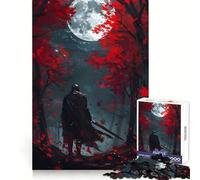 Rompecabezas Paladín Caballero Luna Llena 1000 Piezas para Adultos Juguete Cognitivo Tiempo de Conexión Montaje de Patrones Artículo de Deseo de Santa Claus (38x26cm)