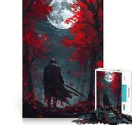 Rompecabezas Paladín Caballero Luna Llena de 1000 Piezas para Adultos Mejora la Memoria Recreación Suave Corte Firme Regalo Ideal para Las Fiestas (50x75cm)